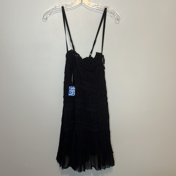 NWT Free People Shailee Black Mini Lace Dress New Medium M - Picture 9 of 11